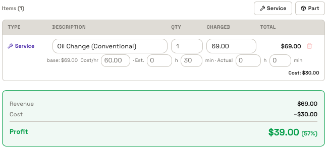 GearHub Sales with profit screen